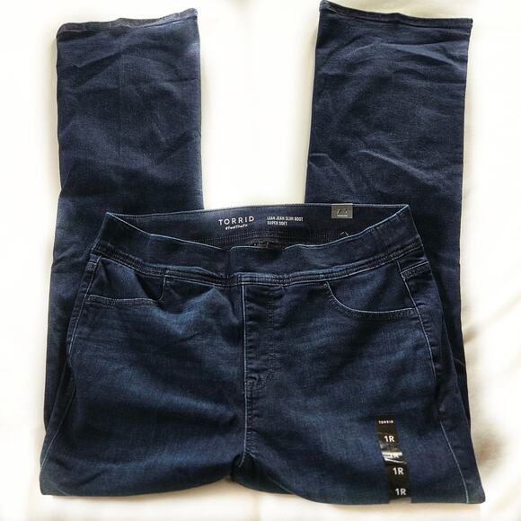 Torrid Lean Jean Slim Boot Cut Super Soft Pull-Up Size 1 16  Dark Denim NWT Plus - Picture 4 of 9